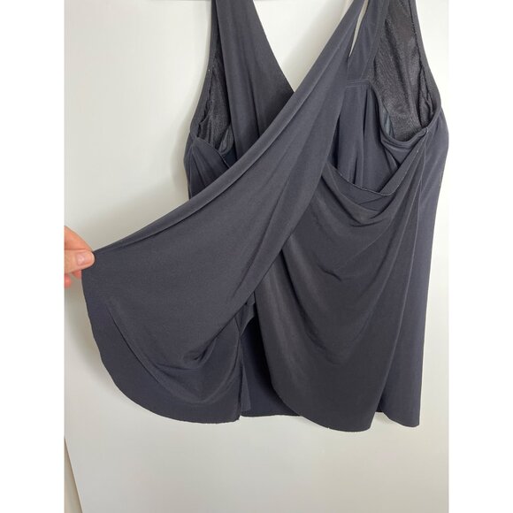 MagicSuit Solids Black Tankini Underwire Draped Back Flowy Thick Strap Size 12‎ - Picture 4 of 8